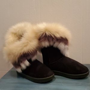 Sz.6 Boots/Shoes Heel Round Toe Sweet Daily Pom - Pom